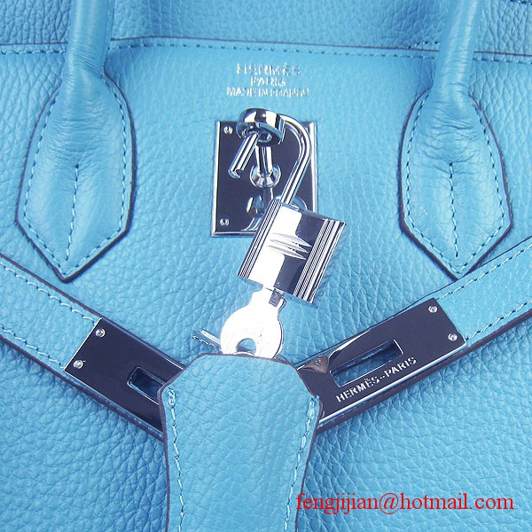 Hermes Birkin 30cm Togo Leather Bag Light Blue 6088